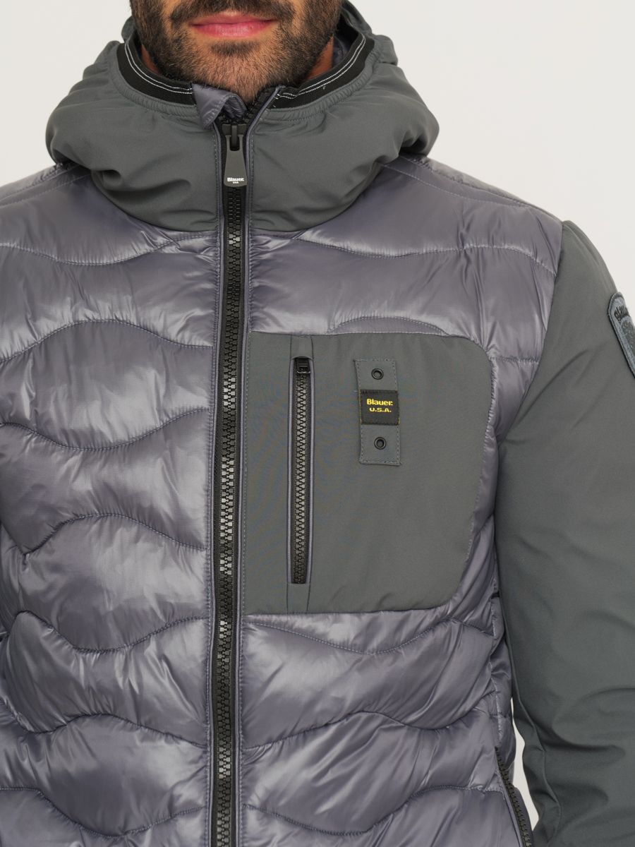 Gray Nylon Men Jacket