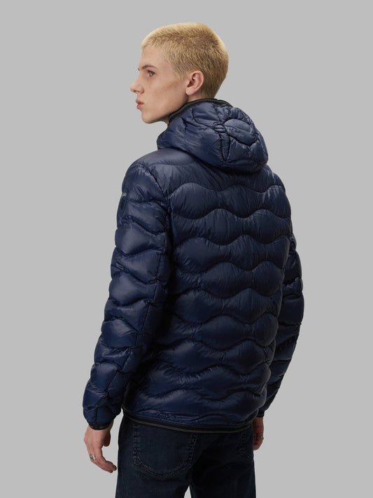 Blue Nylon Men Jacket