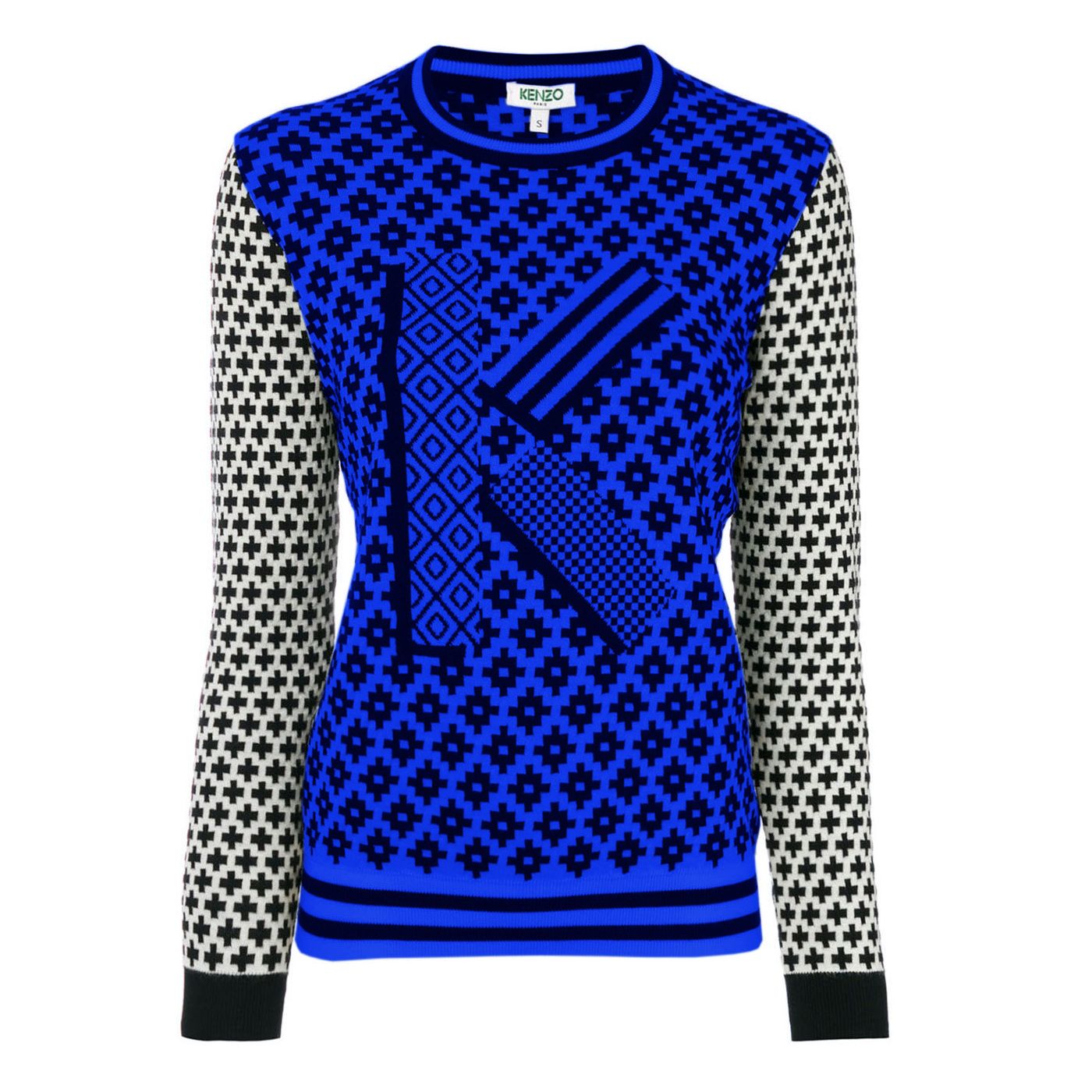 Blue Cotton Women Sweater