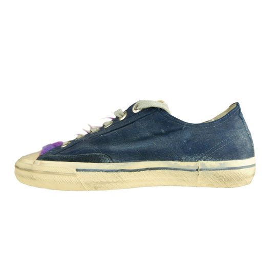 Blue Calfskin Women Sneaker