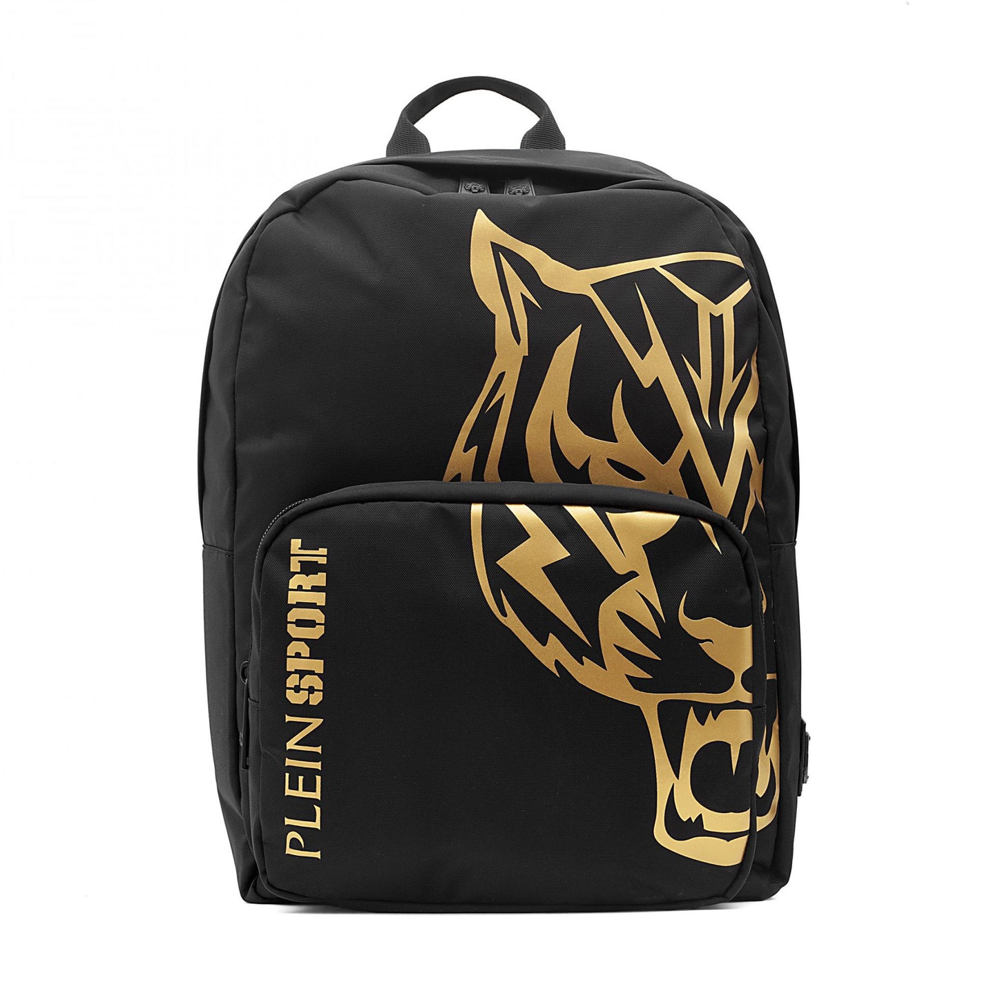 Black Polyester Men Backpack