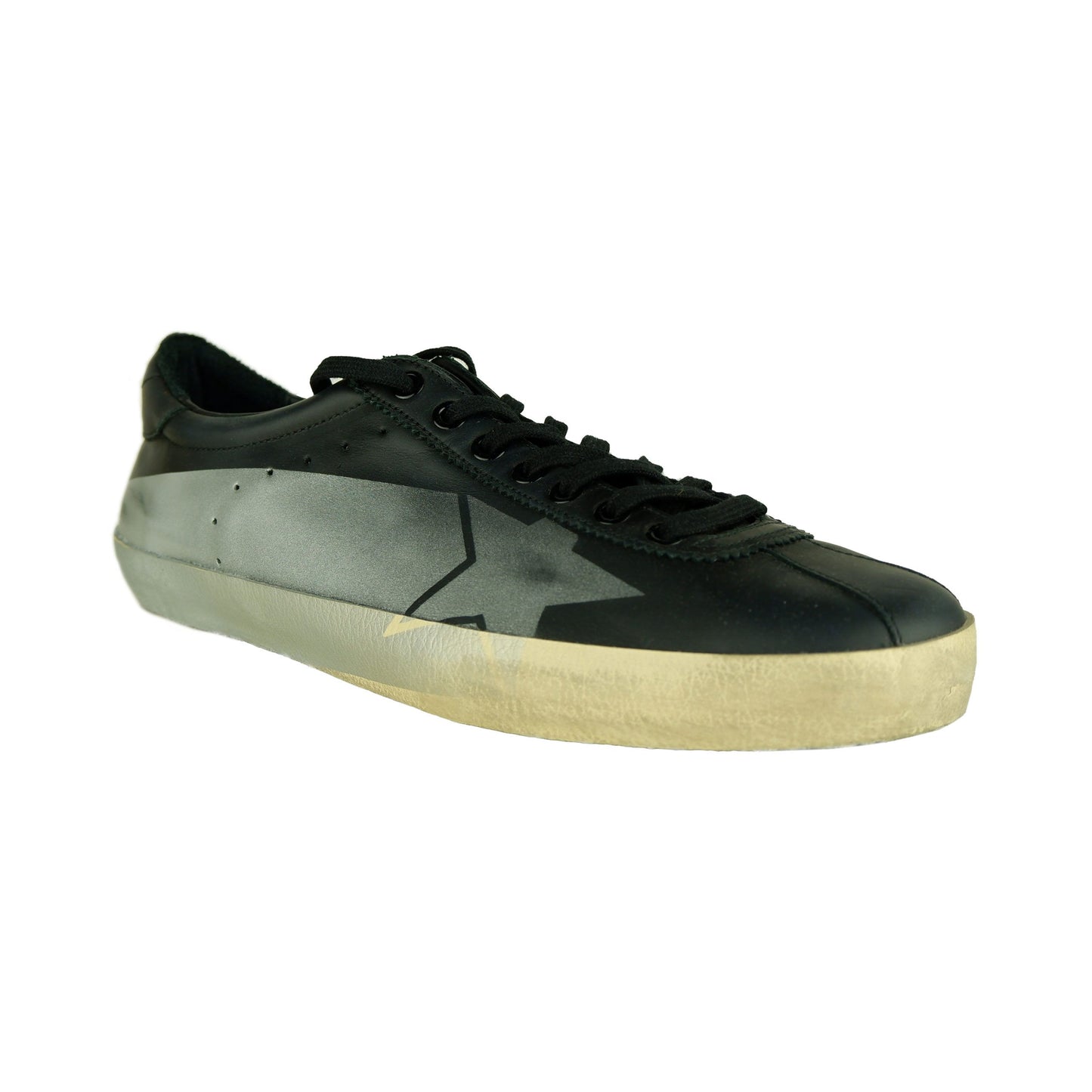 Black Leather Men Sneaker