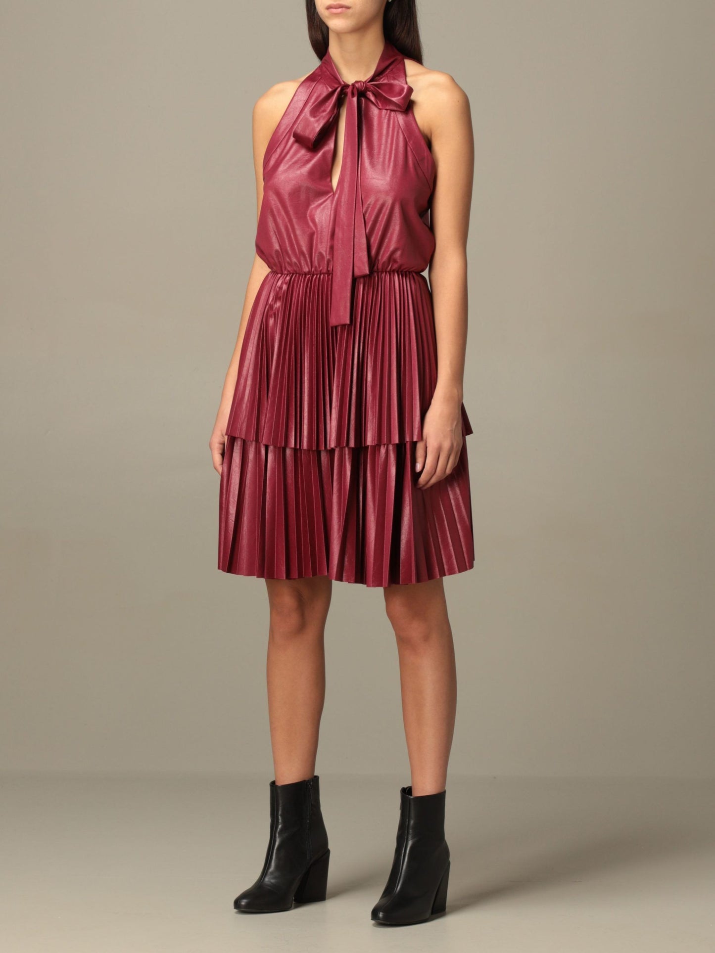 Red Polyester Women Dress