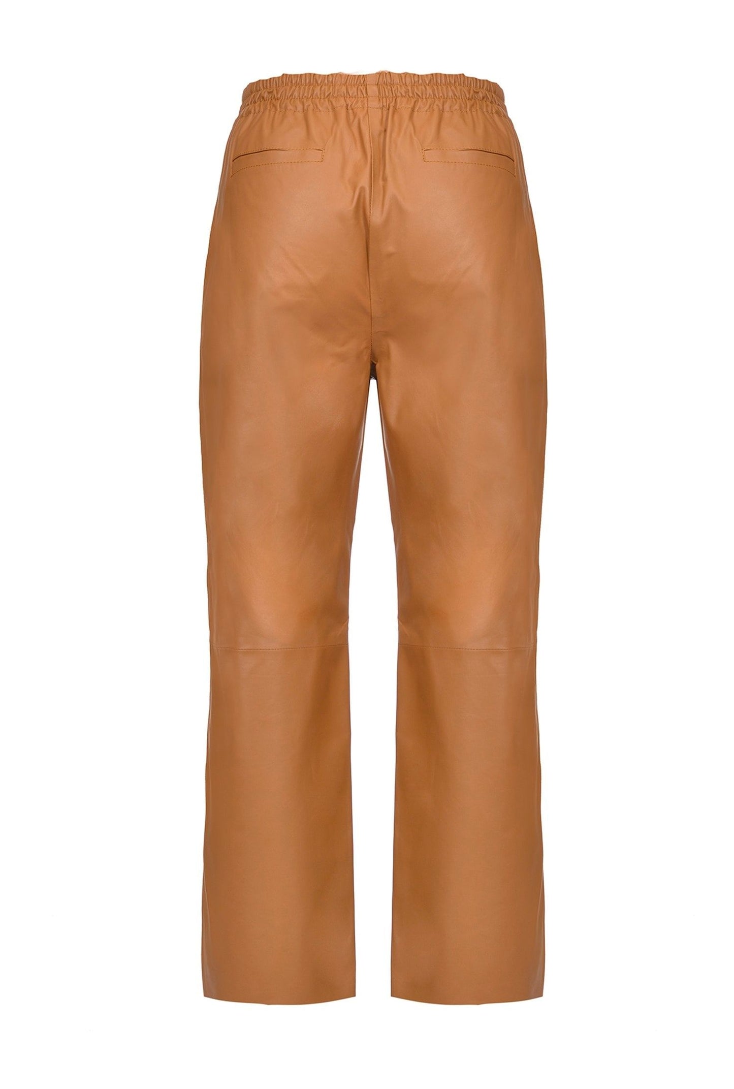Brown Lamb Leather Women Trouser