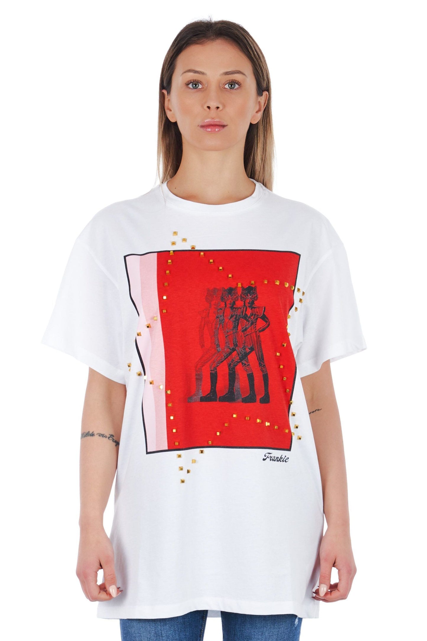 White Cotton Women T-Shirt