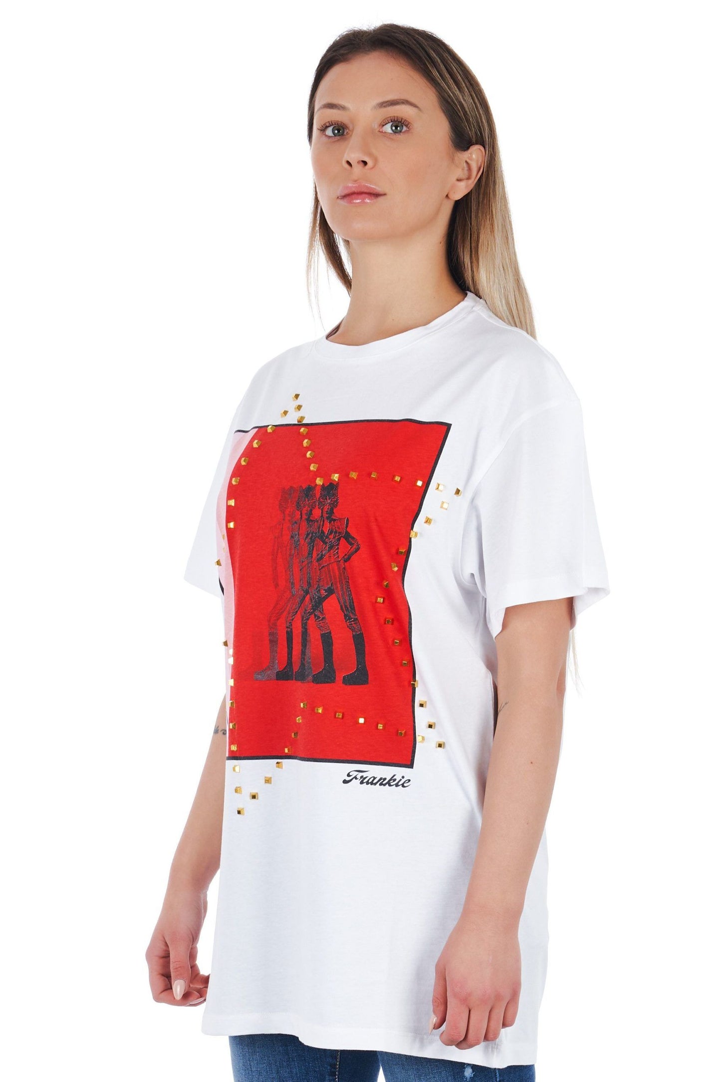 White Cotton Women T-Shirt