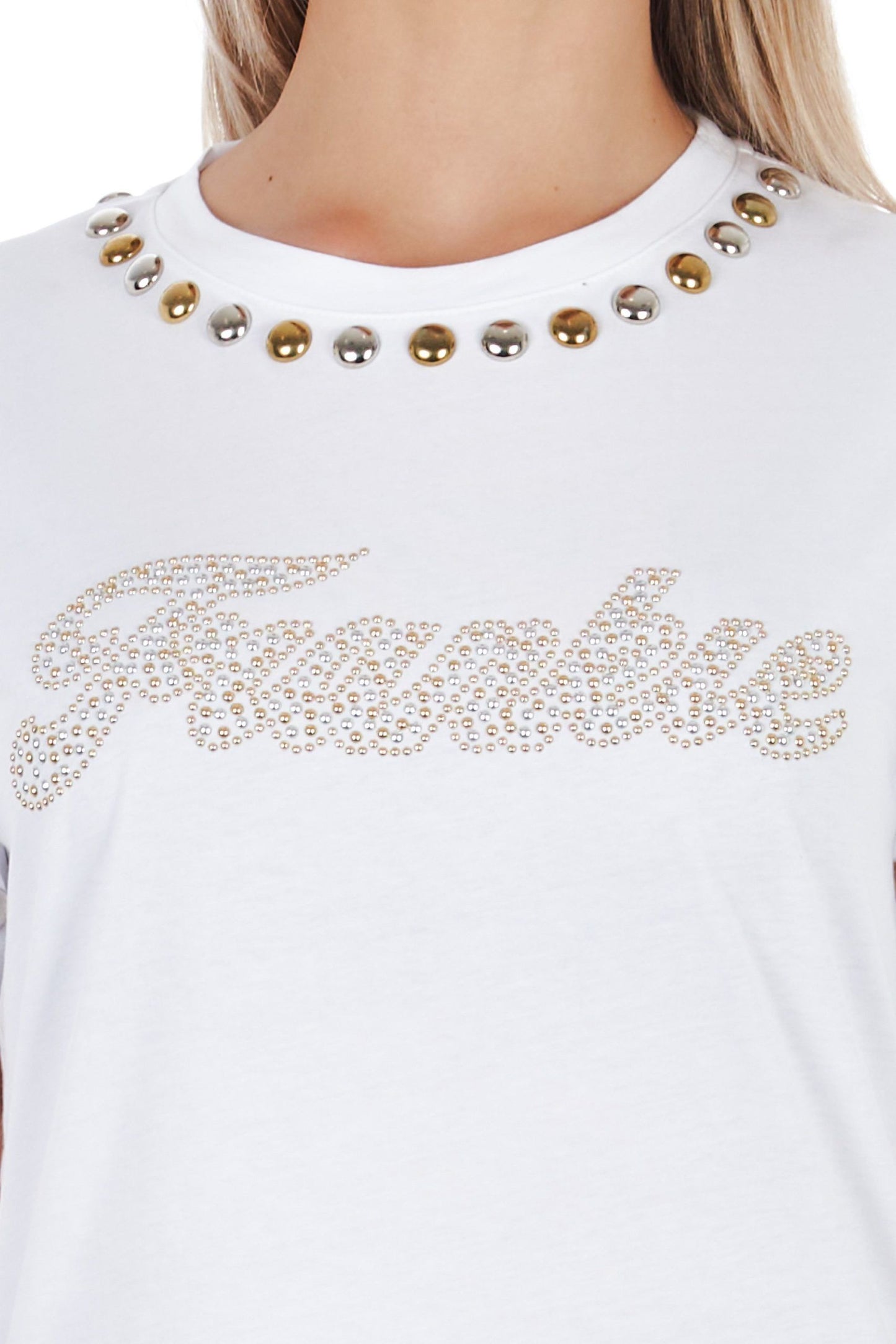 White Cotton Women T-Shirt