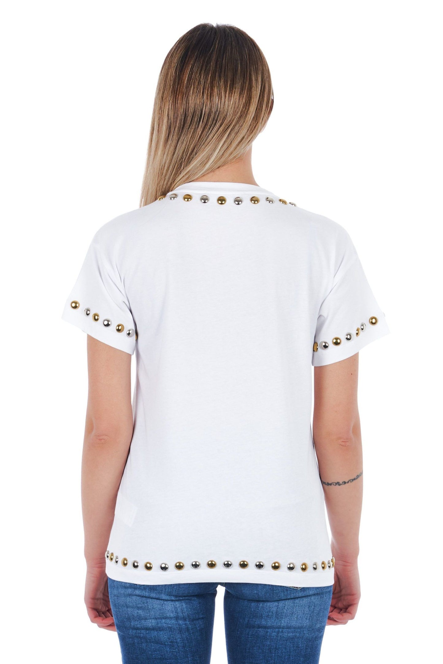 White Cotton Women T-Shirt
