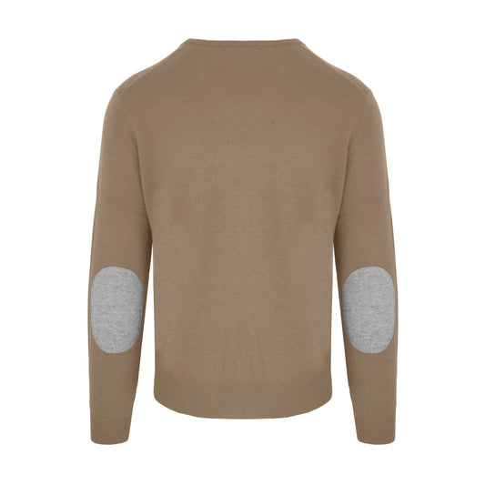 Beige Wool Men Sweater