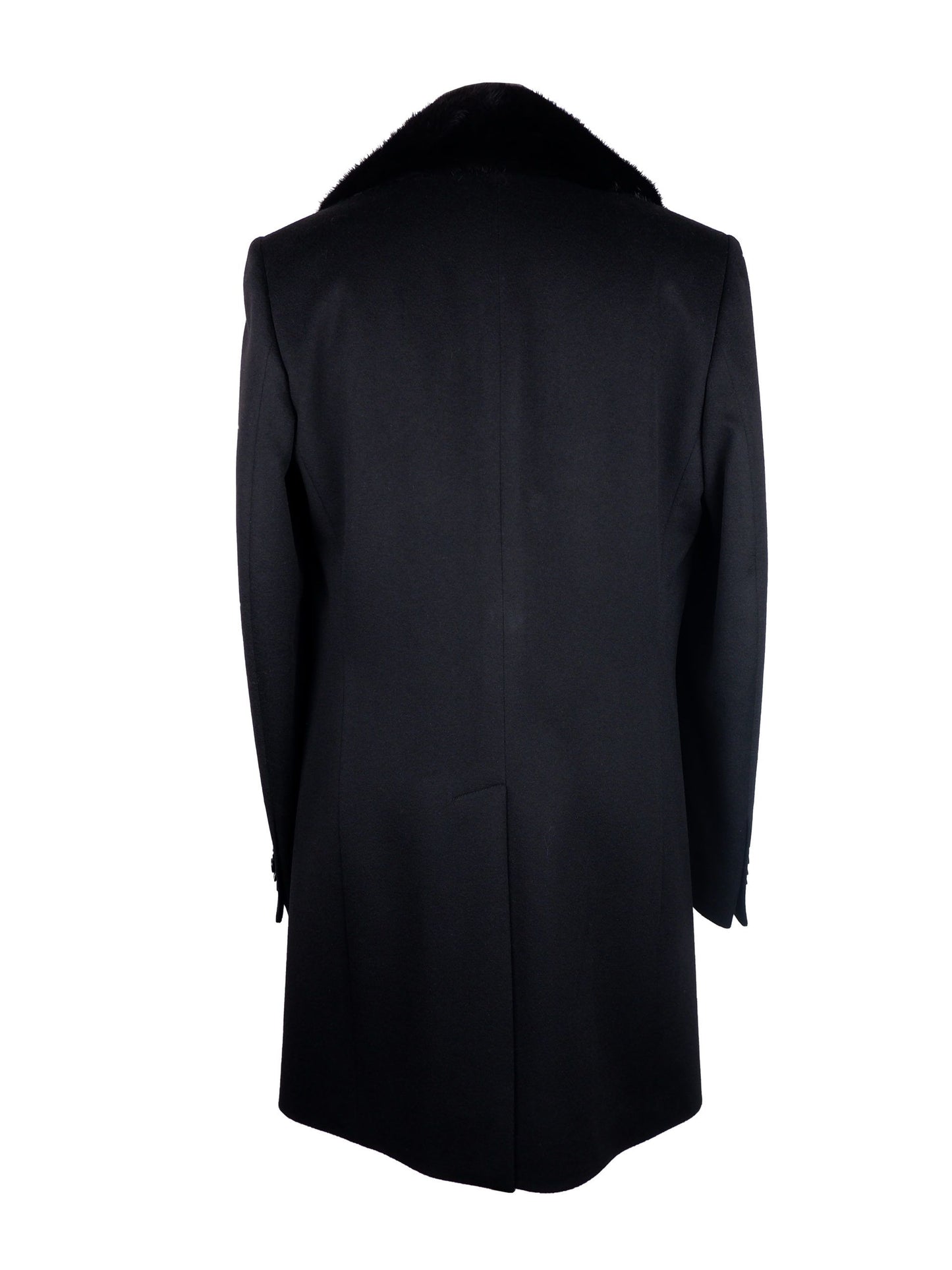 Black Virgin Wool Men Jacket