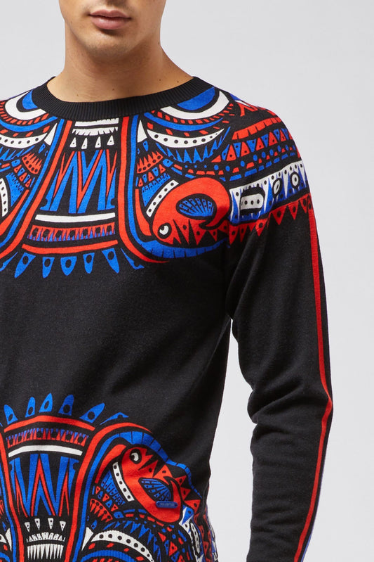 Black Wool Men Sweater