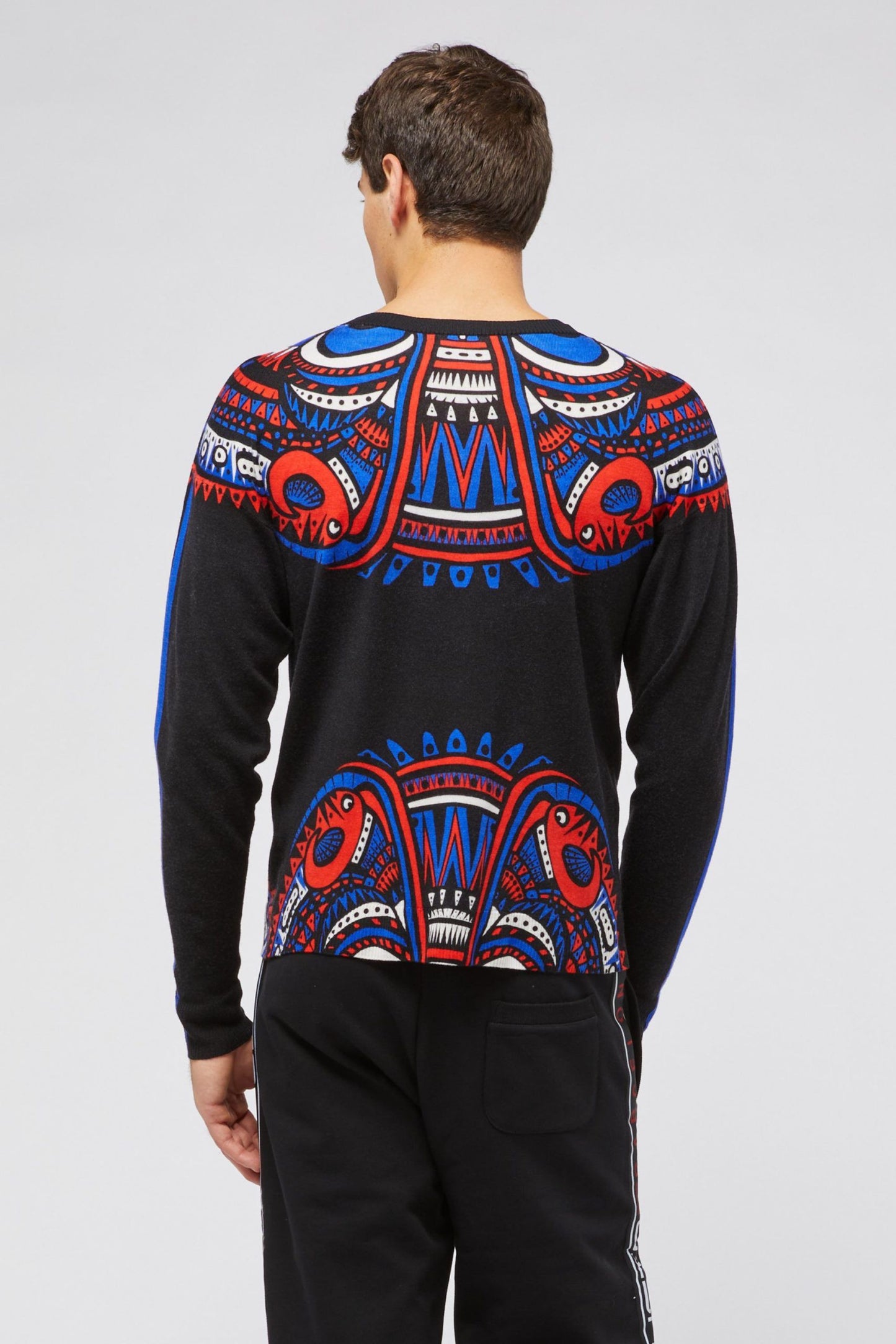Black Wool Men Sweater