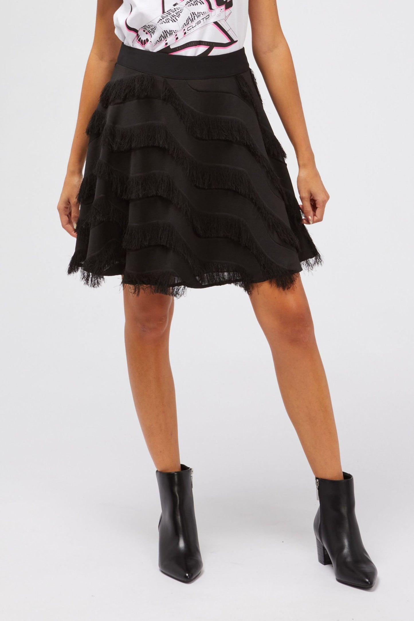 Black Polyester Women Skirt