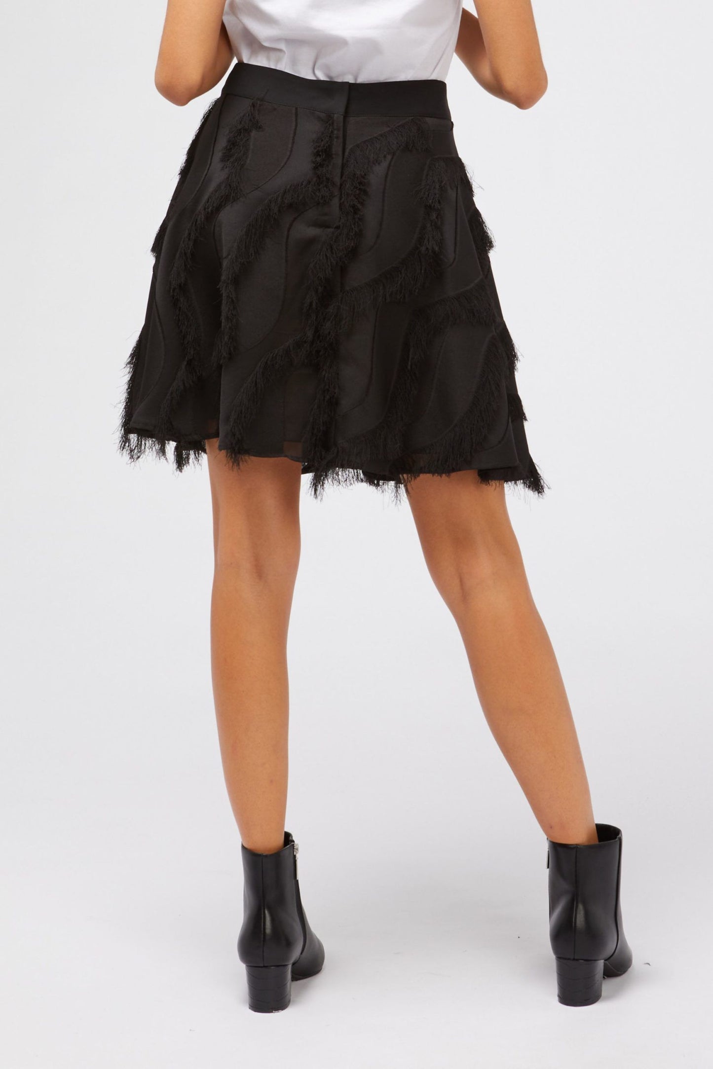 Black Polyester Women Skirt