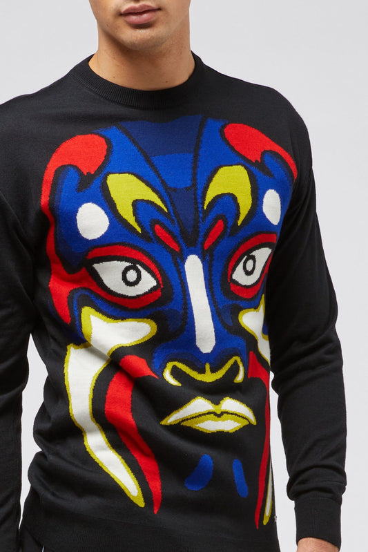 Black Wool Men Sweater