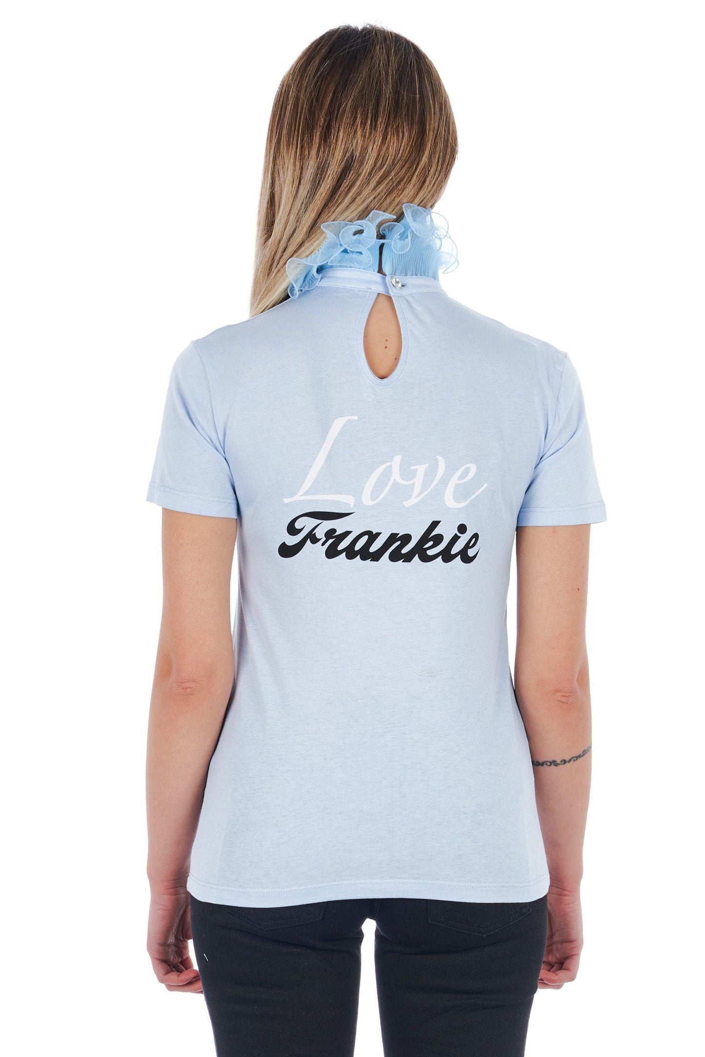 Light-Blue Cotton Women Top