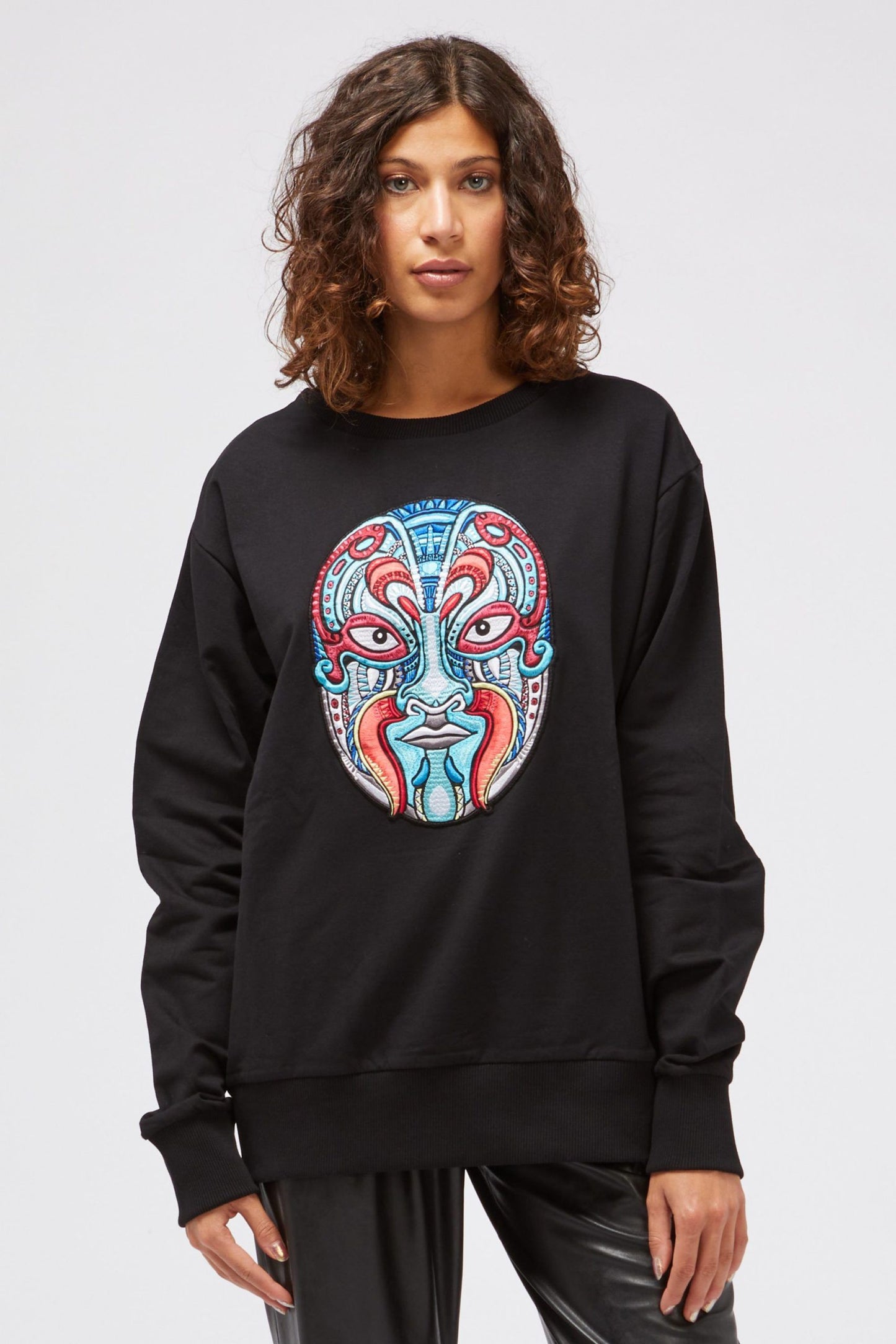 Black Cotton Women Sweater