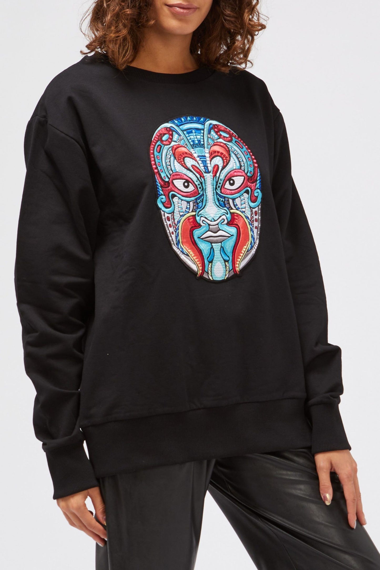 Black Cotton Women Sweater