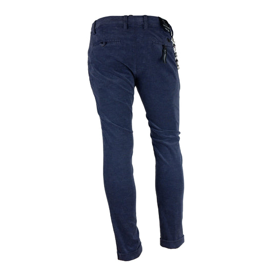 Blue Cotton Men Trouser