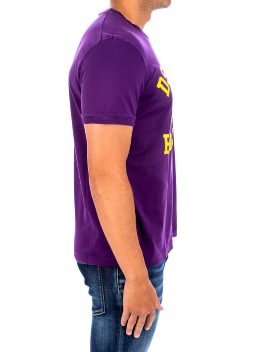 Elegant Purple Roundneck Tee with Iconic Print