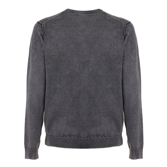 Black Cotton Men Sweater