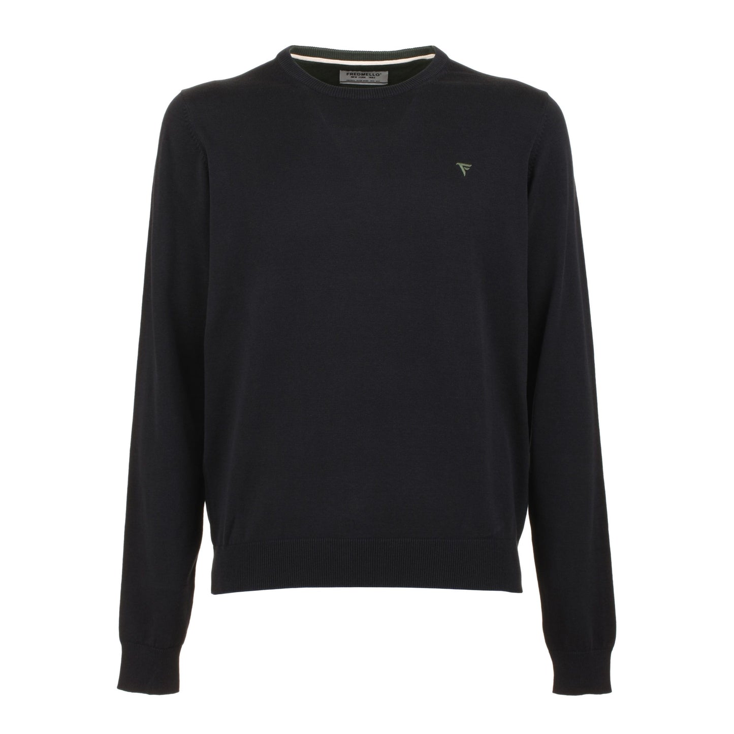 Black Cotton Men Sweater