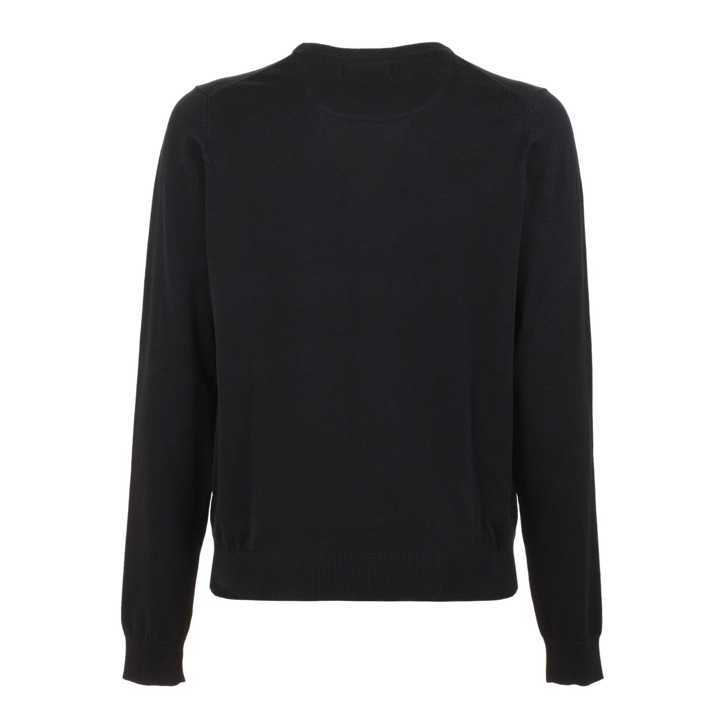 Black Cotton Men Sweater