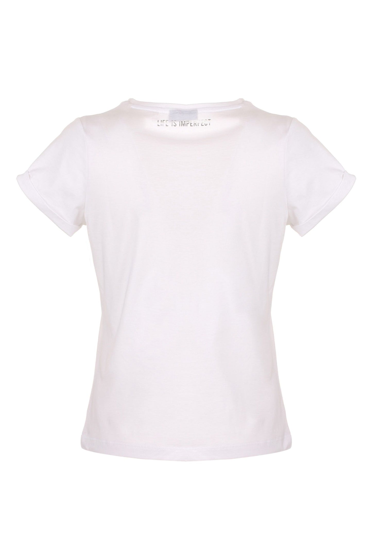 White Cotton Women T-Shirt