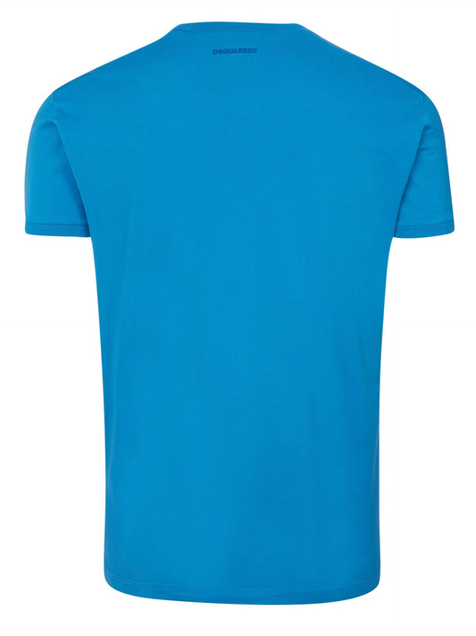 Blue Cotton Men T-Shirt