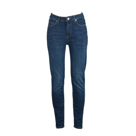 Chic High-Waist Slim Denim in Dark Blue