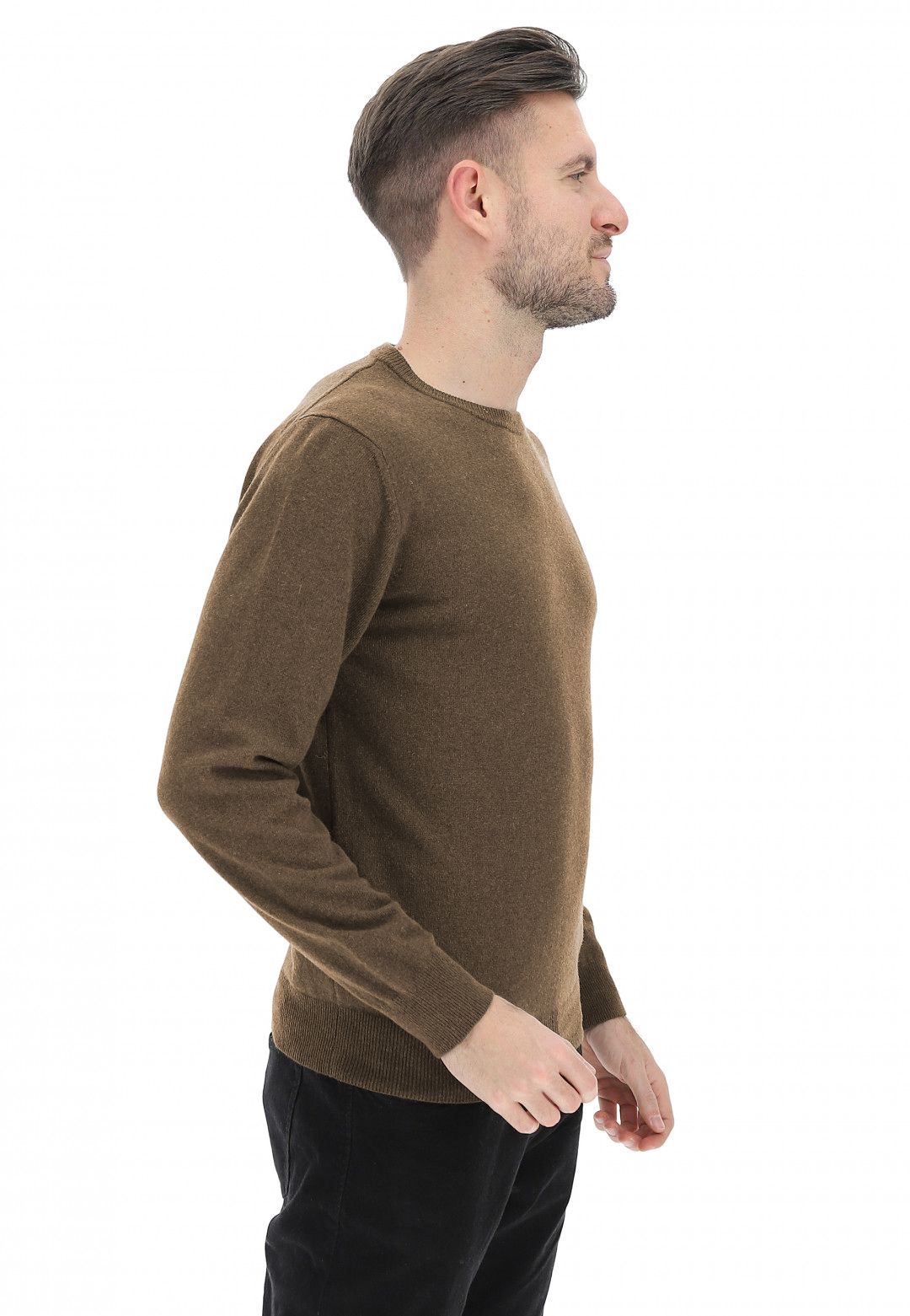 Brown Wool Men Sweater