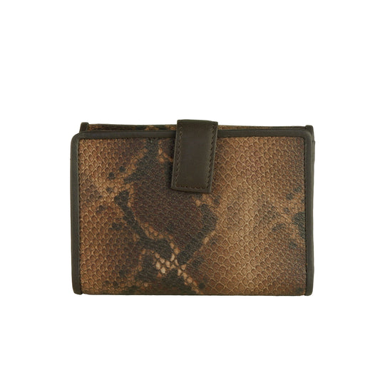 Brown Calfskin Women Wallet
