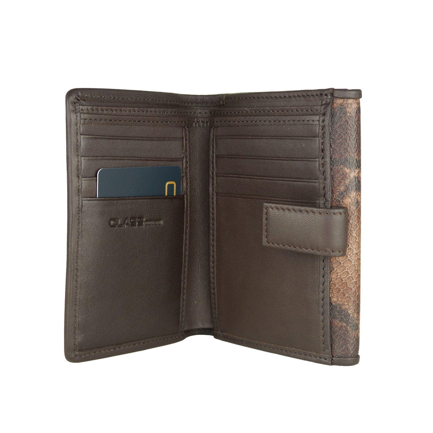 Brown Calfskin Women Wallet