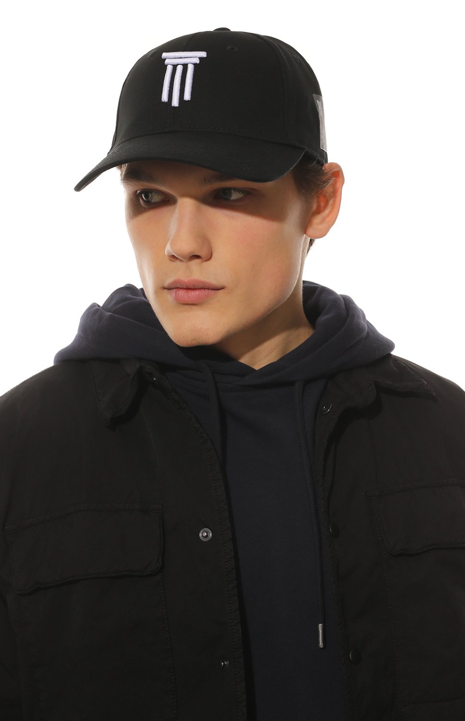 Black Cotton Men Hat