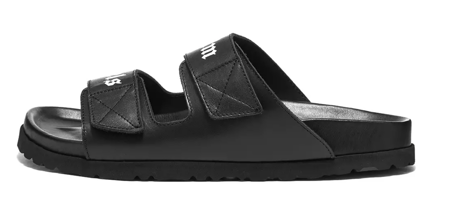 Black Leather Women Sandal