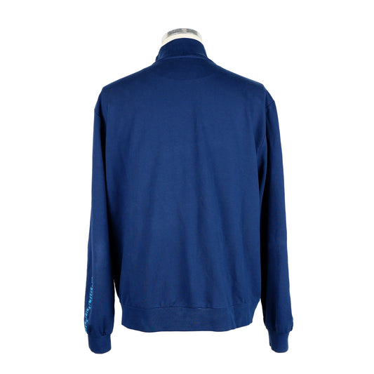 Blue Cotton Men Sweater