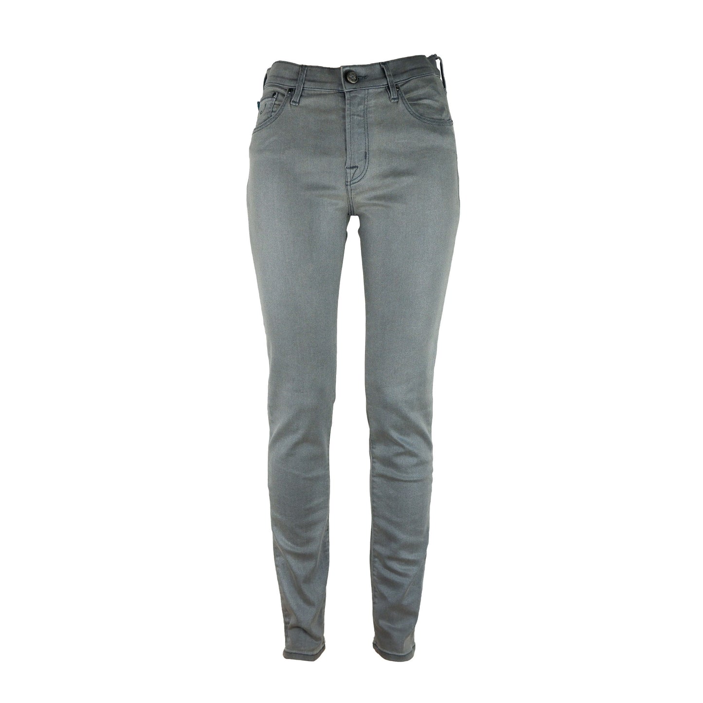 Gray Cotton Women Jeans