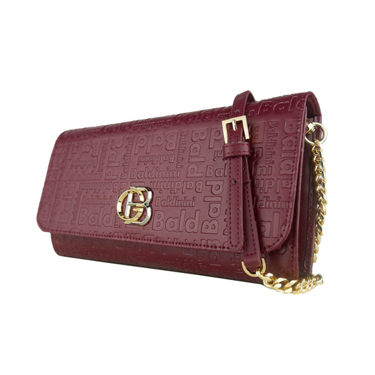 Elegant Burgundy Calf Leather Crossbody Bag
