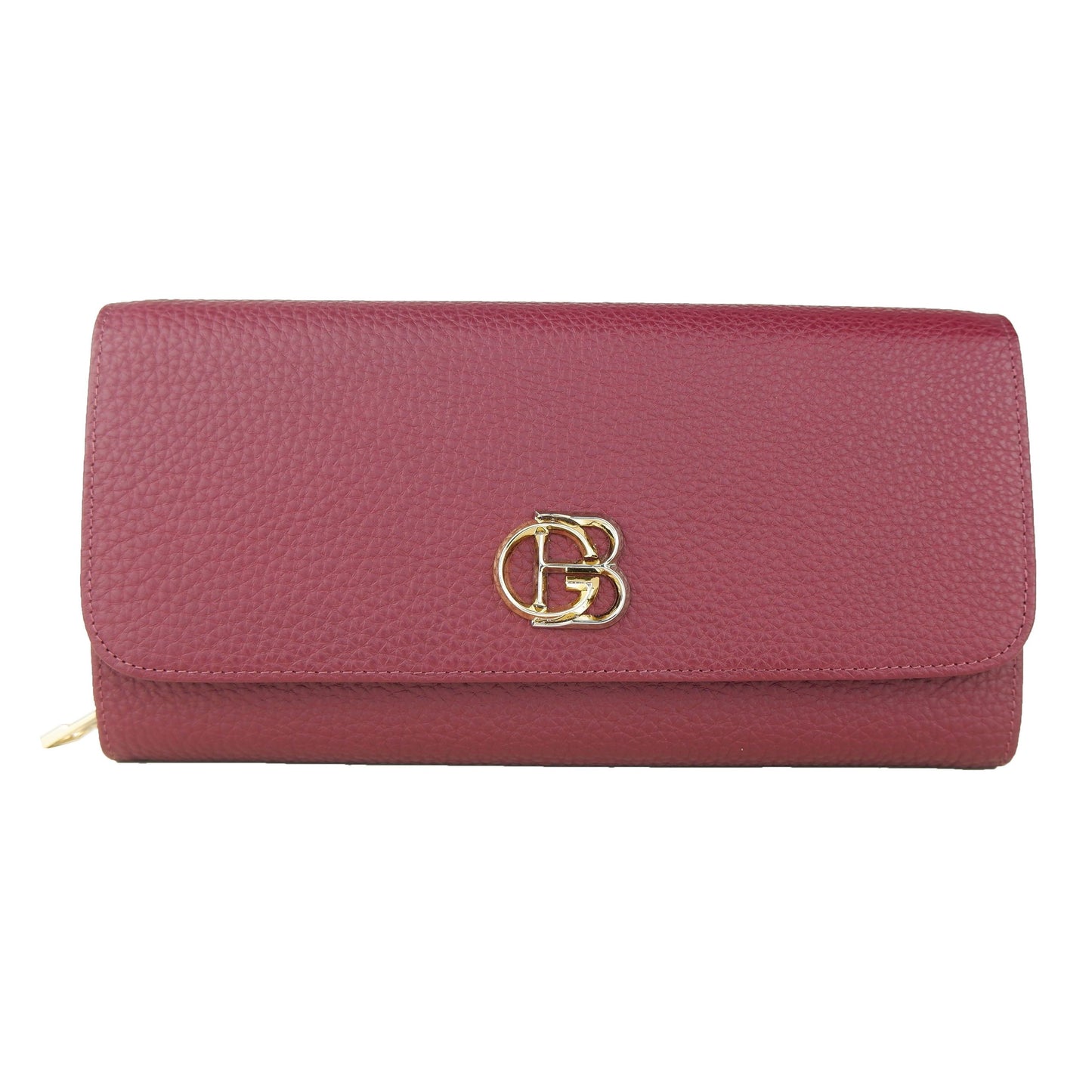 Dark Red Calfskin Women Wallet