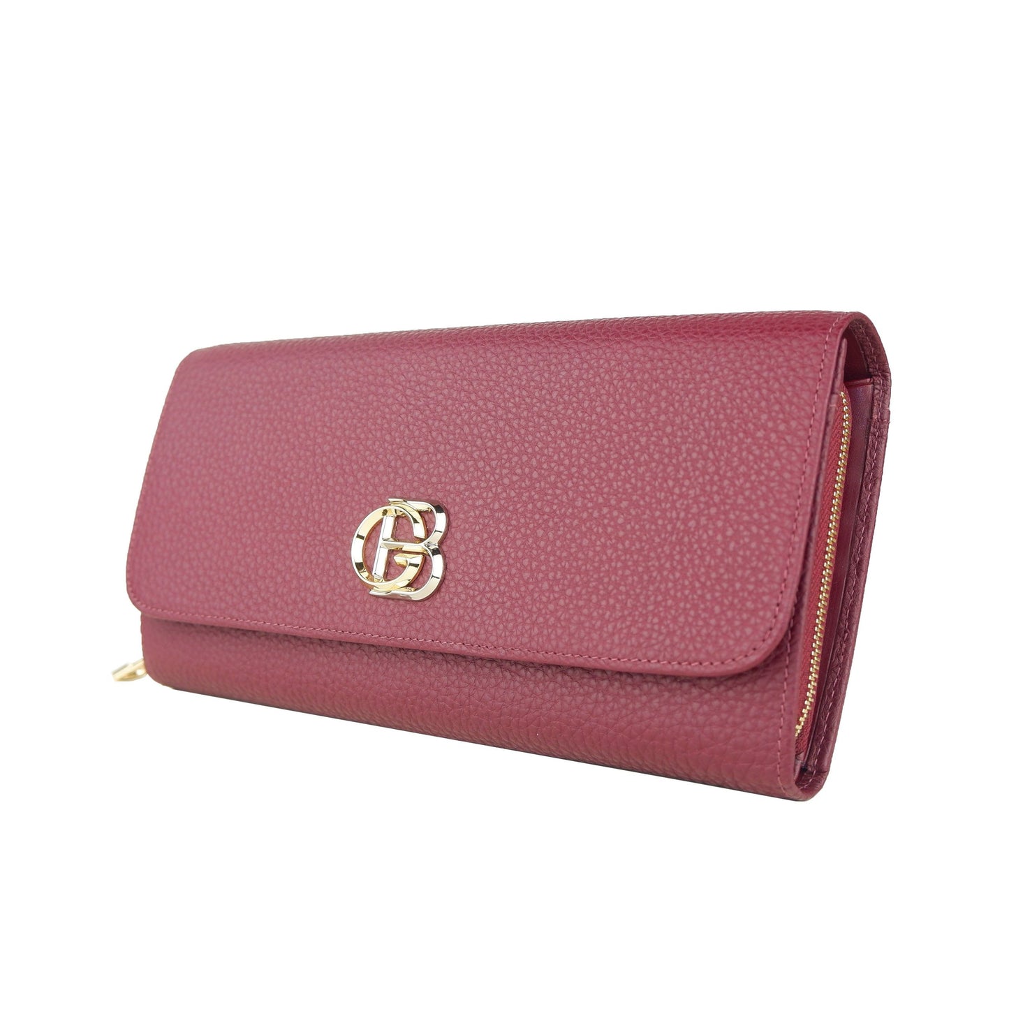 Dark Red Calfskin Women Wallet