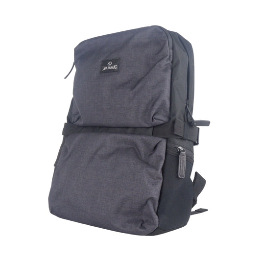 Black Polyester Men Backpack