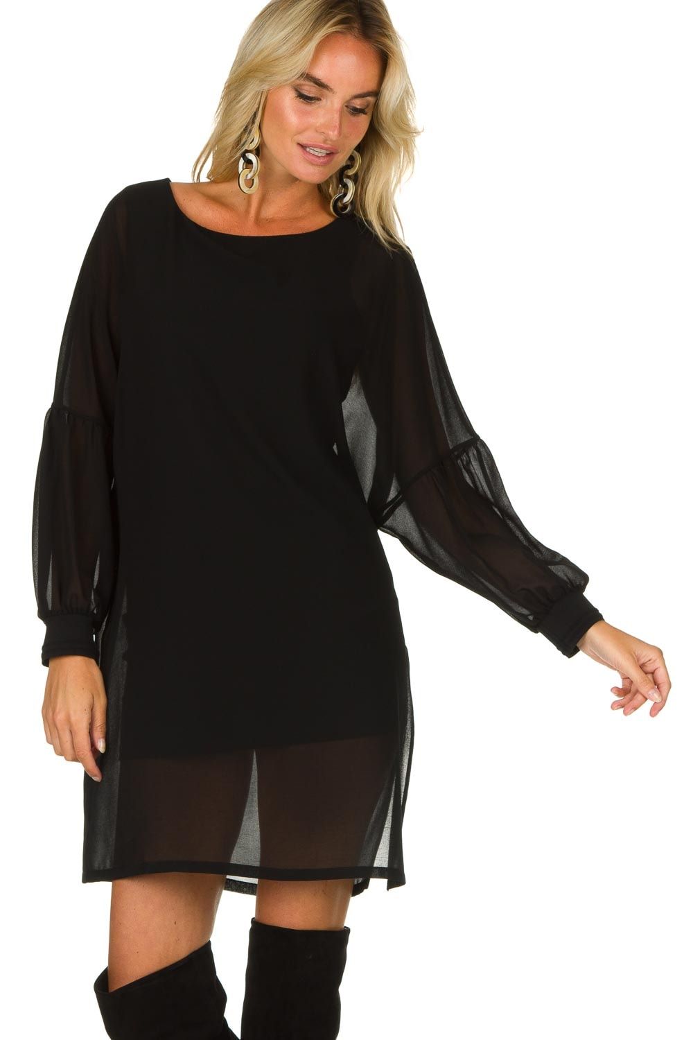 Black Polyester Women Dress