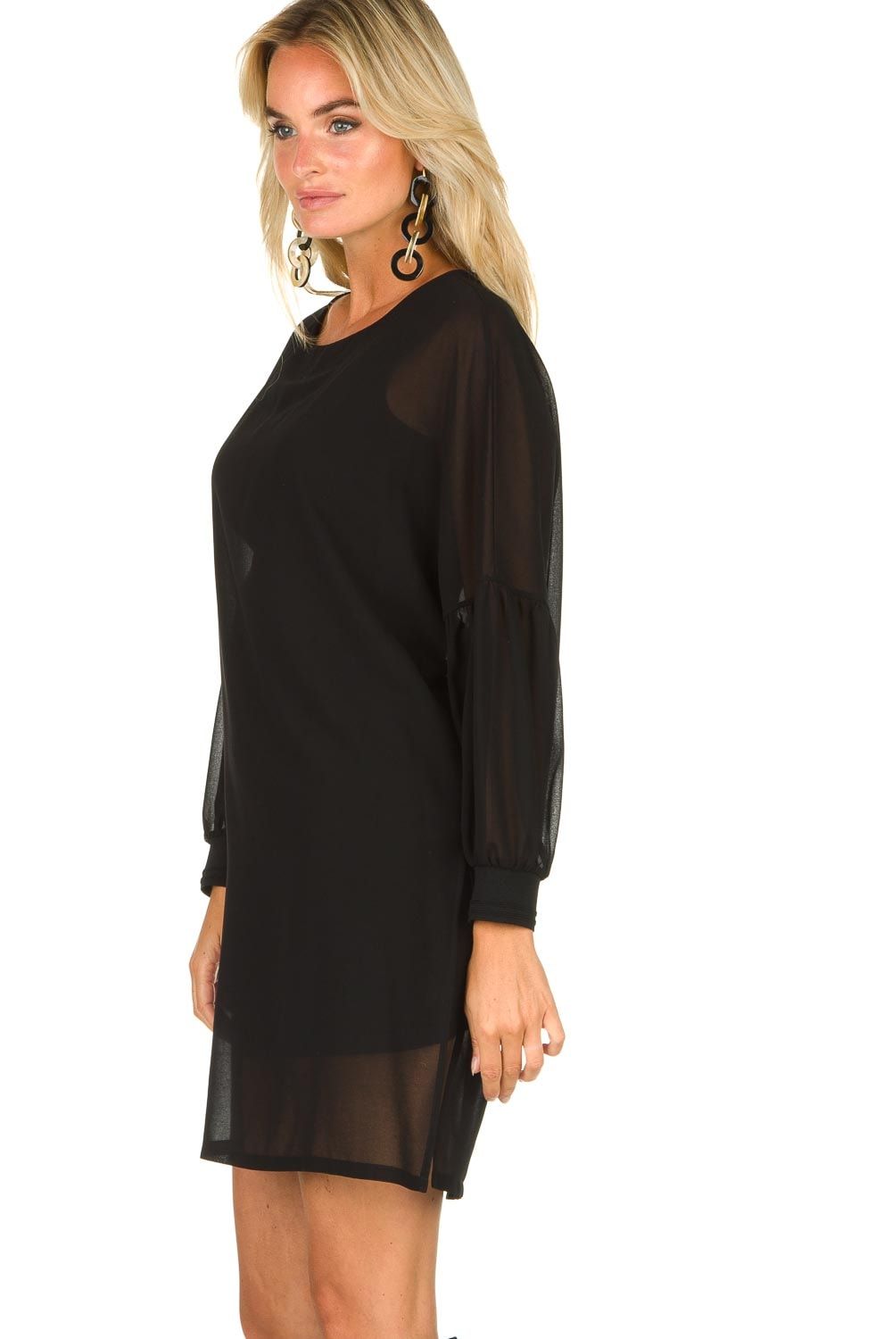 Black Polyester Women Dress