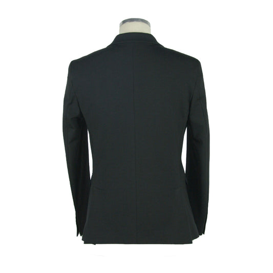 Black Cotton Men Blazer
