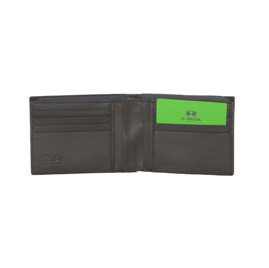 Dark Brown Vitello Leather Men Wallet