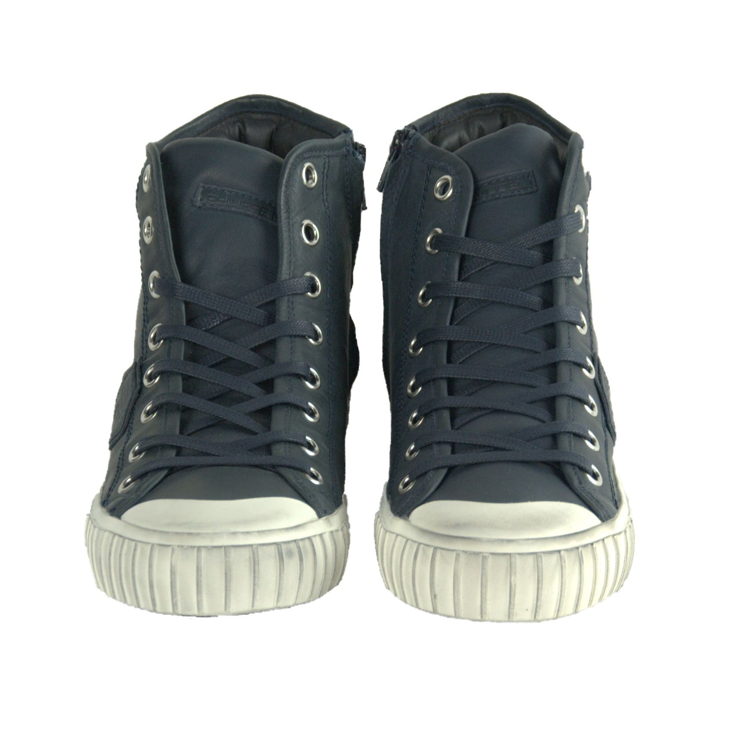 Blue Leather Men Sneaker