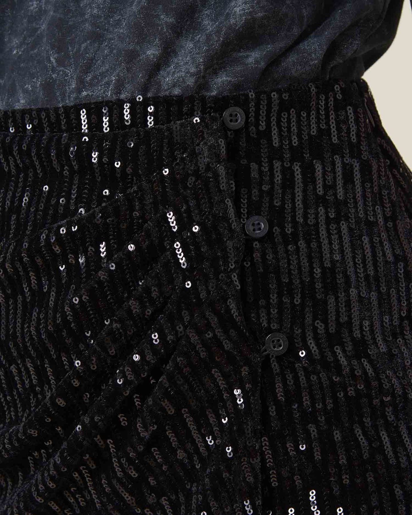 Black Polyester Women Skirt
