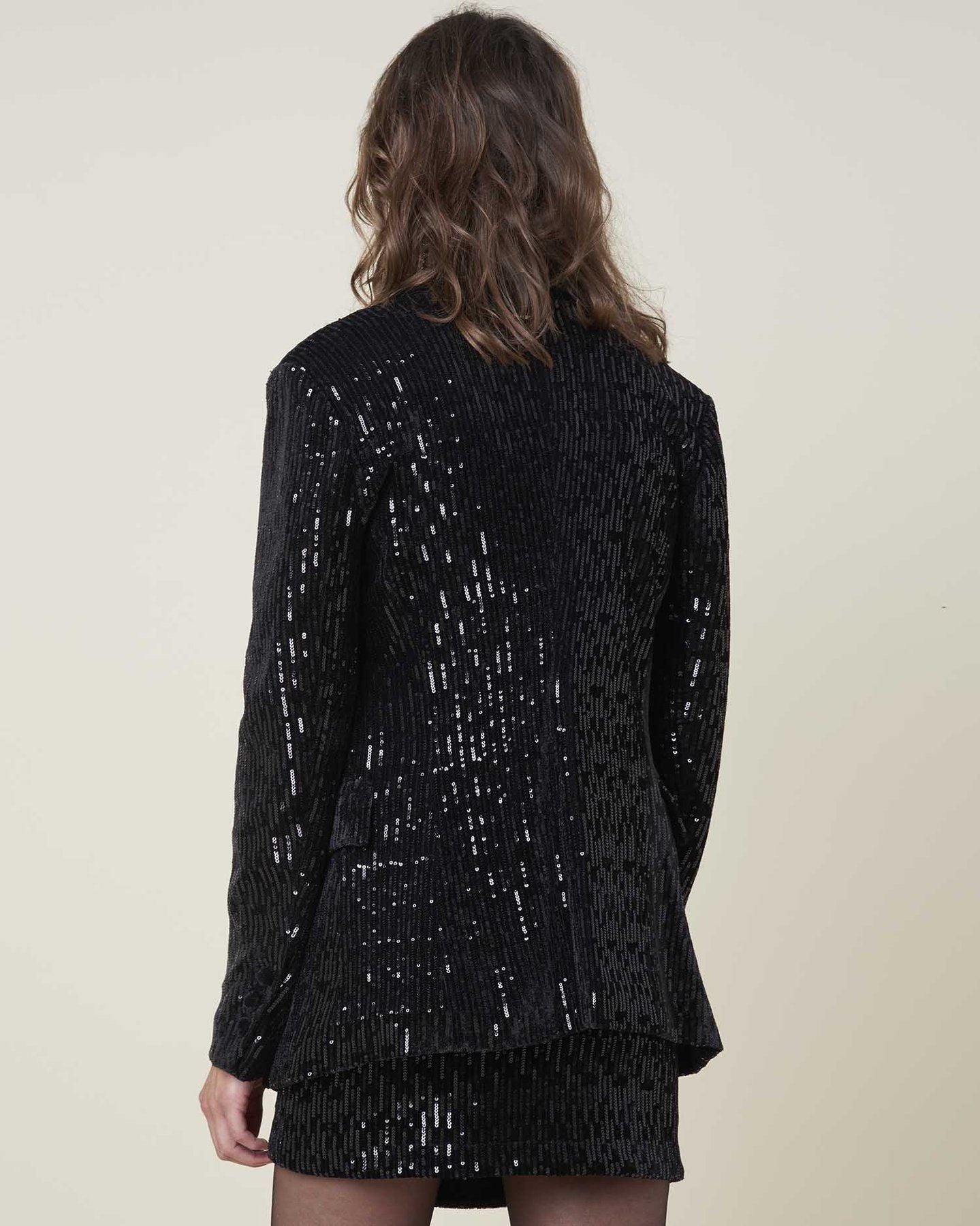 Black Polyester Women Blazer