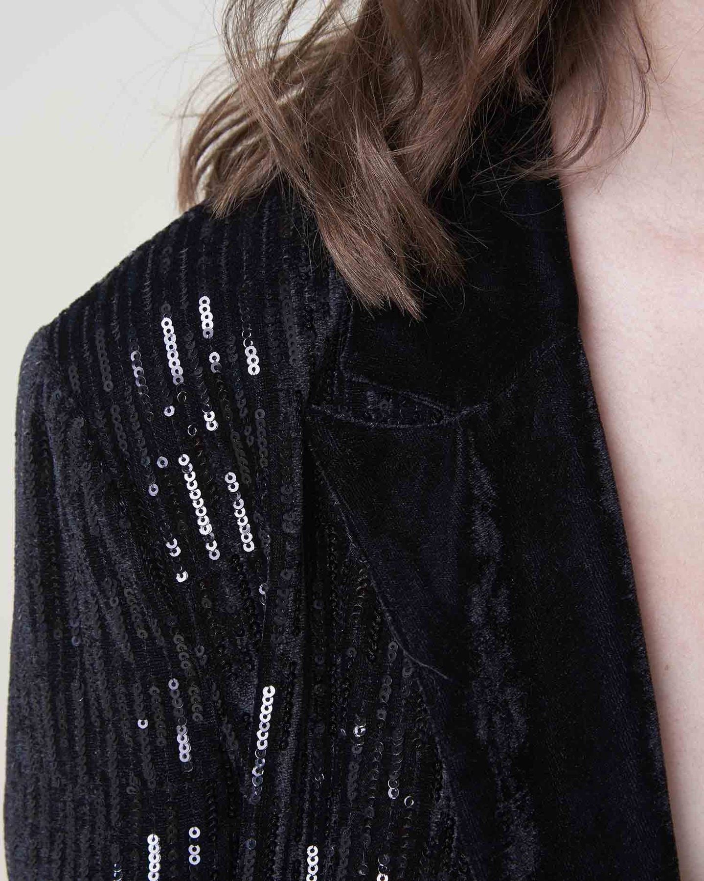 Black Polyester Women Blazer