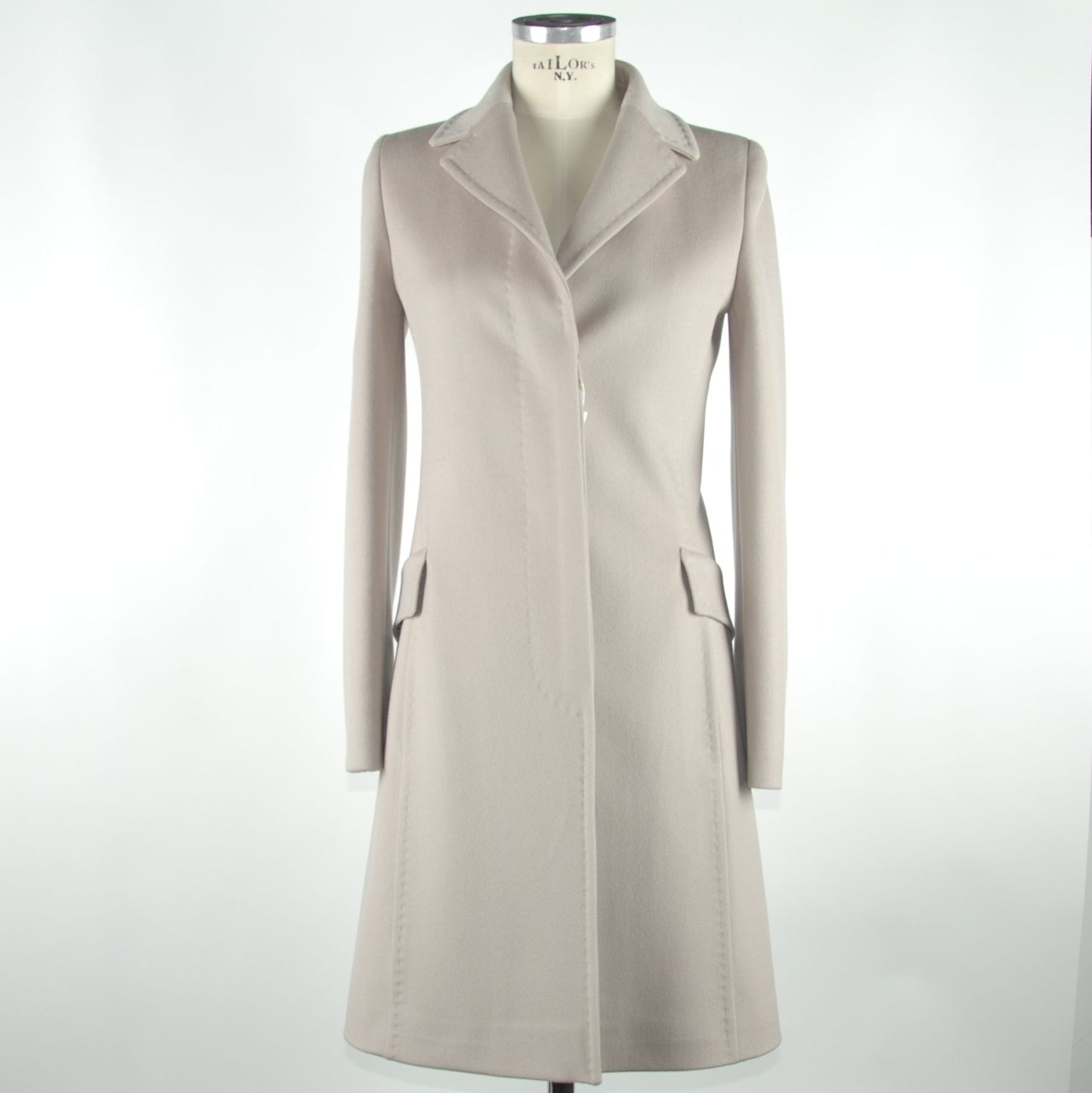 Beige Wool Women Coat